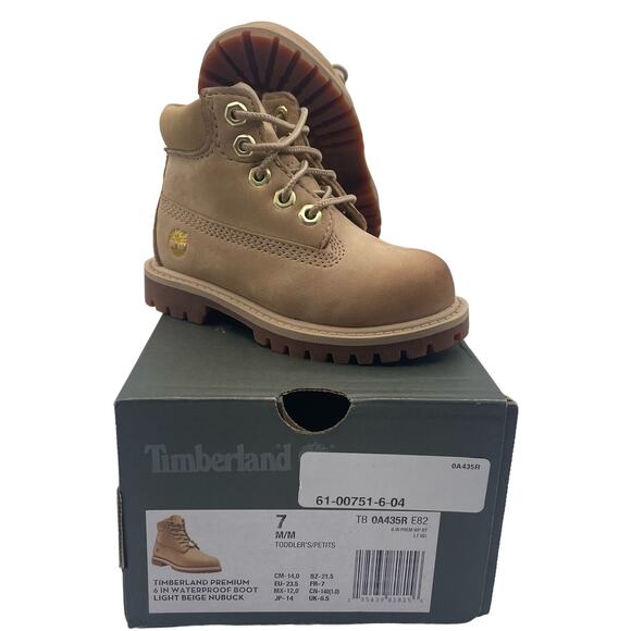 Timberland Other - Timberland Premium 6in Waterproof Beige Nubuck Boots Toddler 7